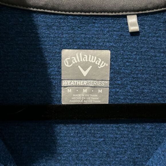 CALLAWAY Men's Long Sleeve Blue/Grey Fineline 1/4 Zip Jacket, Size M - Picture 5 of 12